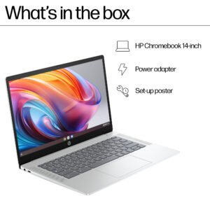 HP Chromebook 14a-nf0002na – Intel N100 Quad-Core Processor | 4GB LPDDR5 RAM | 128GB UFS Storage | Intel UHD Graphics | 14″ HD Anti-Glare Display | Wi-Fi 6E | ChromeOS | Silver - image 4