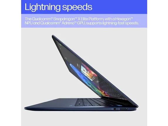HP EliteBook Ultra G1Q Next Gen AI Notebook PC – Snapdragon X Elite X1E-78-100 Processor 32-GB LPDDR5x RAM 1-TB NVMe SSD Qualcomm Adreno Graphics 14″ 2.2K Touchscreen IPS Display Poly Studio Audio Backlit Keyboard Windows 11 Pro (Atmospheric Blue, Open Box) - Image 4