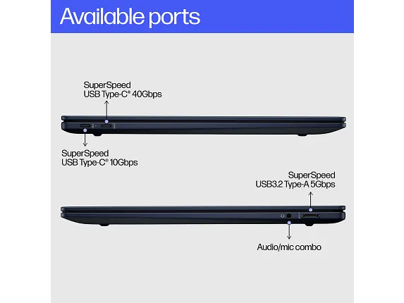 HP EliteBook Ultra G1Q Next Gen AI Notebook PC – Snapdragon X Elite X1E-78-100 Processor 32-GB LPDDR5x RAM 1-TB NVMe SSD Qualcomm Adreno Graphics 14″ 2.2K Touchscreen IPS Display Poly Studio Audio Backlit Keyboard Windows 11 Pro (Atmospheric Blue, Open Box) - Image 5